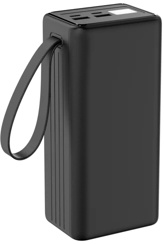 Išorinė baterija POWER BANK Platinet Flashlight 60000mAh (4xUSB; 2xType-C; usb-C cable; 65W) juoda
