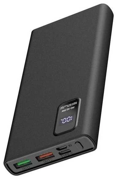 Išorinė baterija POWER BANK Platinet LED 10000mAh (2xUSB; 1xType-C; QC3.0 22,5W) juoda