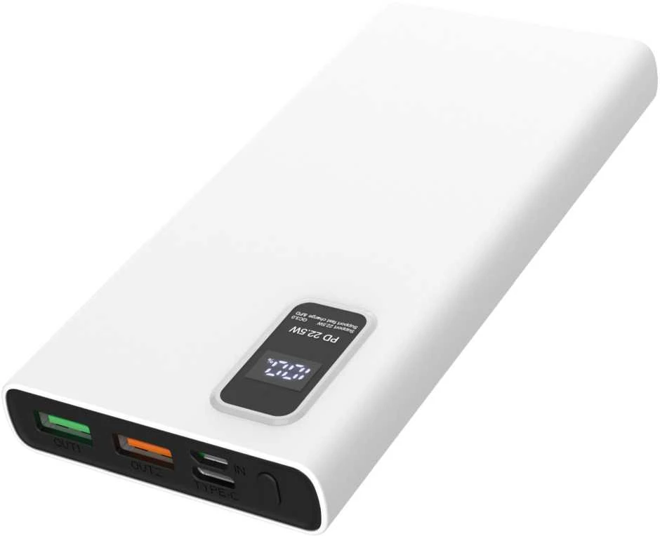 Platinet maitinimo blokas 10000mAh PD QC LED, baltas