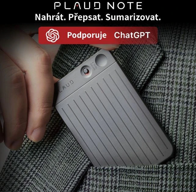 AI Diktofonas PLAUD Note, juodos/pilkos spalvos