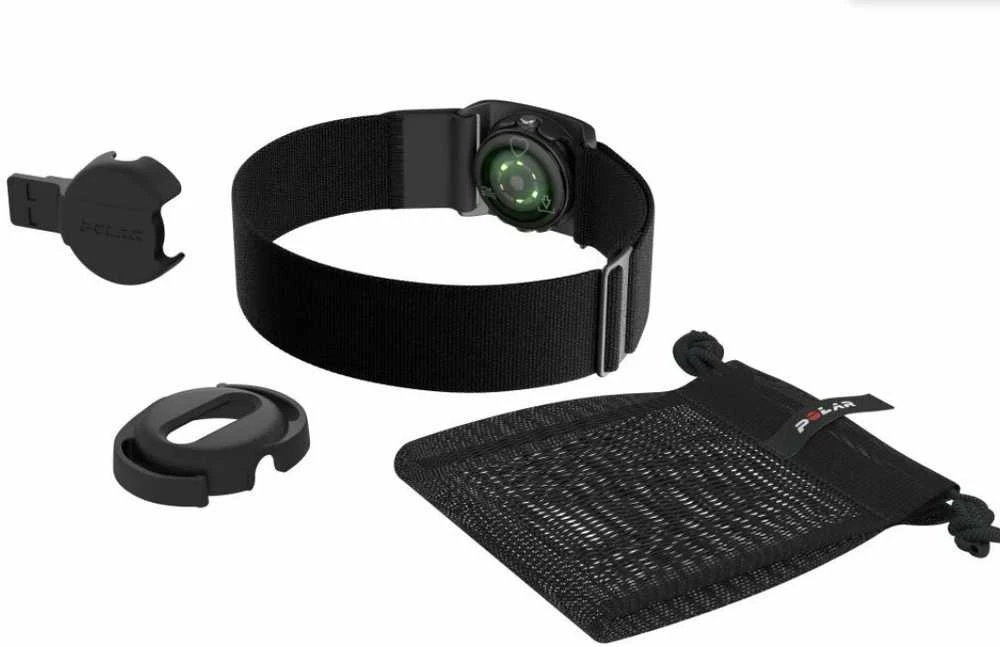 Širdies ritmą matuojantis diržas Polar Verity Sense, M-XXL dydis, Juodos spalvos