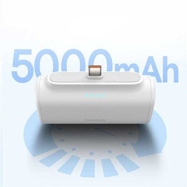 Powerbank Baseus Compact 5000 mAh, 20 W, USB-C (balta)