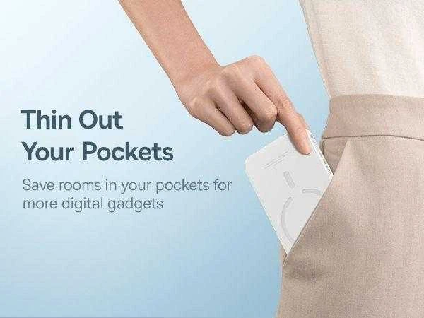 Magnetinis Mini Powerbank Baseus 5000mAh 20W (baltas)