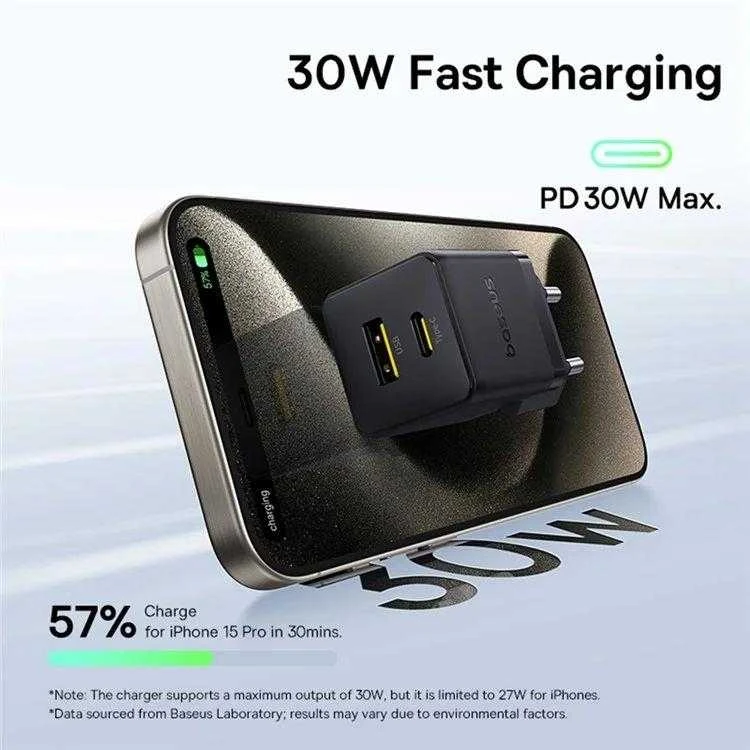 Baseus Palm 30W USB-C USB-A - juoda