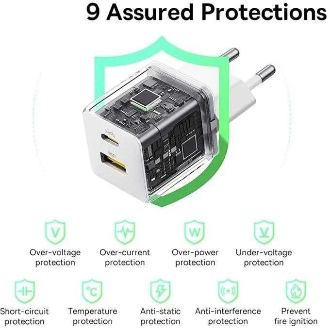 Baseus Palm 30W USB-C USB-A - balta