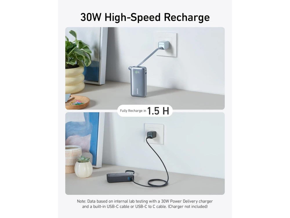 Anker 545 Nano Power Bank | A1259G11 | 10000 mAh | Juodas