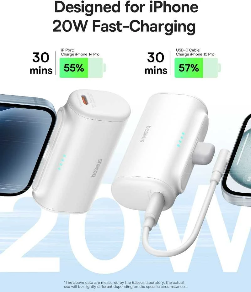 Powerbank OS-Baseus Compact IP 5000mAh 20W (baltas)