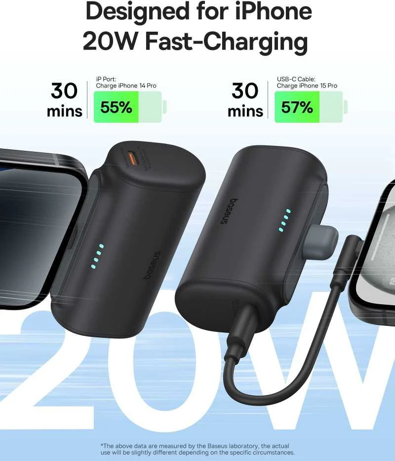 Powerbank OS-Baseus Compact IP 5000mAh 20W (juoda)