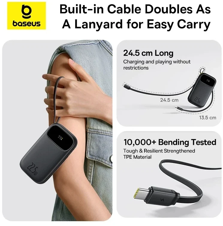 Baseus EnerFill FC31 20000 mAh USB-C Lightning 22.5W juoda