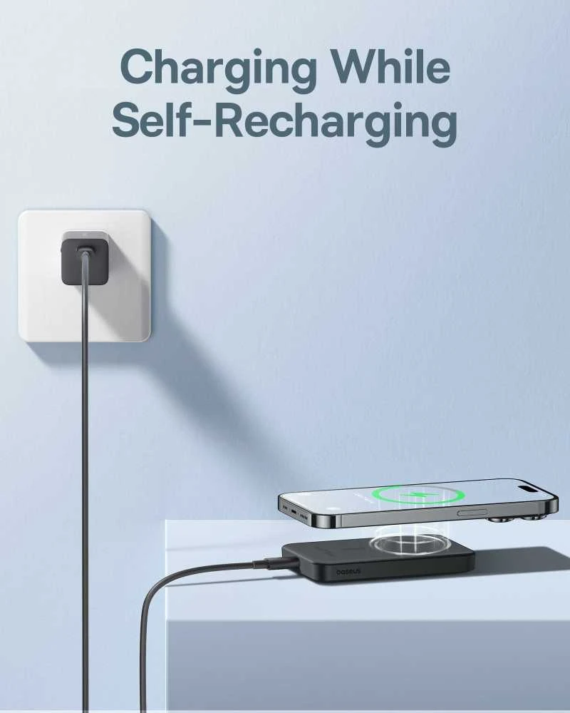 Magnetinis Mini Powerbank Baseus 5000mAh 20W (juodas)