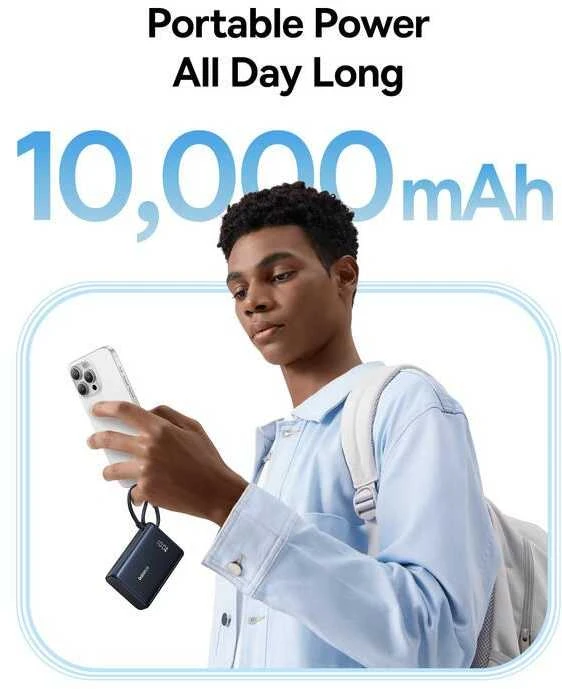 Powerbank Baseus PicoGo Digital Ekranas 10000mAh 45W (juoda)