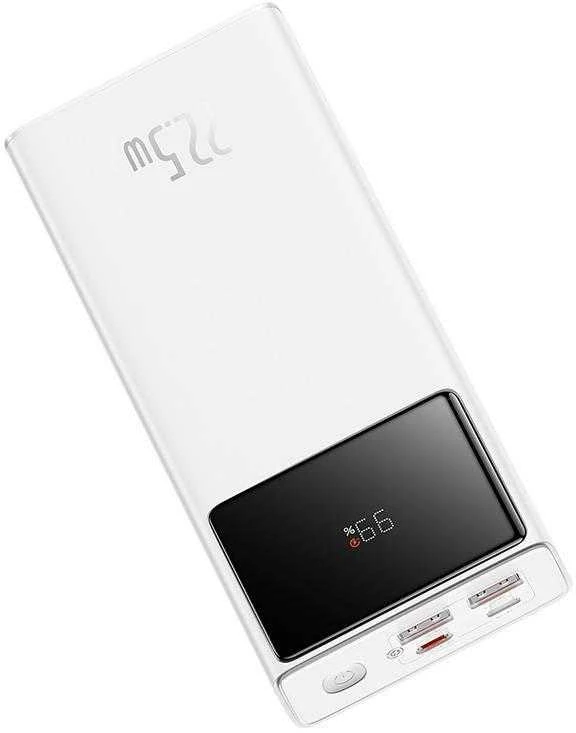 „Baseus Star-Lord Powerbank“, 20 000 mAh, 2 x USB, USB-C, 22,5 W (balta)