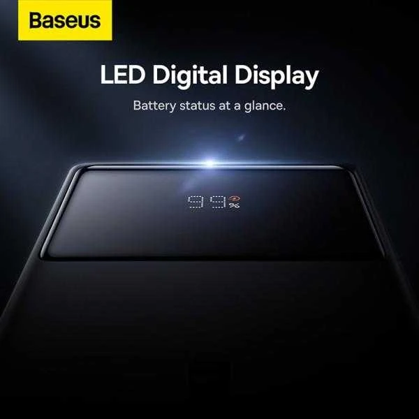 Baseus Star-Lord Powerbank, 30 000 mAh, USB, USB-C, 22.5 W (fekete)