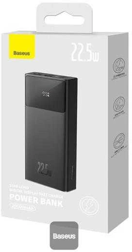 Baseus Star-Lord Powerbank, 30 000 mAh, USB, USB-C, 22.5 W (fekete)