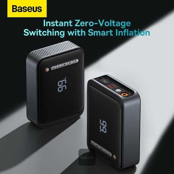 Išorinis akumuliatorius/starteris + kompresorius 2in1 Baseus Super Energy automobilinis Jump Starter, 8000mAh, 1000A USB - juodas