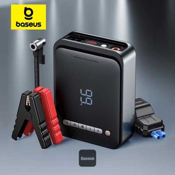 Išorinis akumuliatorius/starteris + kompresorius 2in1 Baseus Super Energy automobilinis Jump Starter, 8000mAh, 1000A USB - juodas