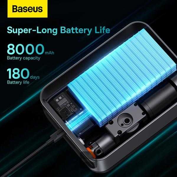 Išorinis akumuliatorius/starteris + kompresorius 2in1 Baseus Super Energy automobilinis Jump Starter, 8000mAh, 1000A USB - juodas
