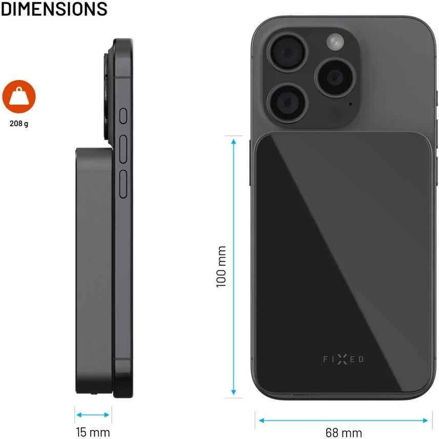 Fixed MagZen 10 Crystal Qi2 standard 10 000 mAh juodas