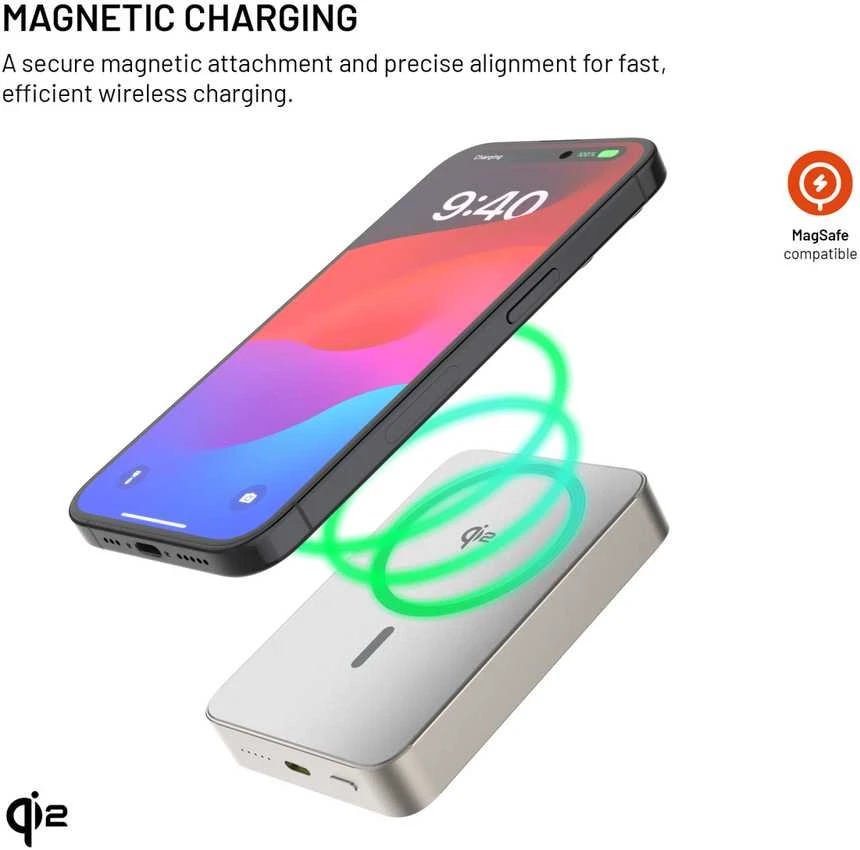 Fixed Fiksuotas „MagZen 10 Crystal Qi2“ 10000 mAh 20W titanas