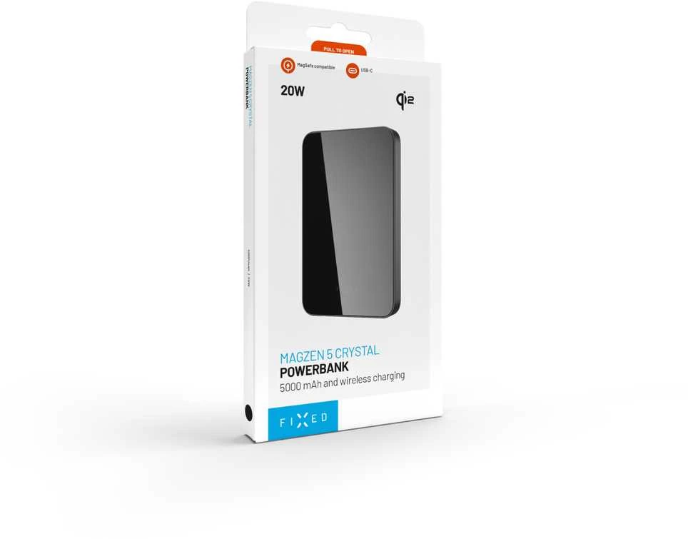 Fixed MagZen 5 Crystal Qi2 5000 mAh 20W juodas