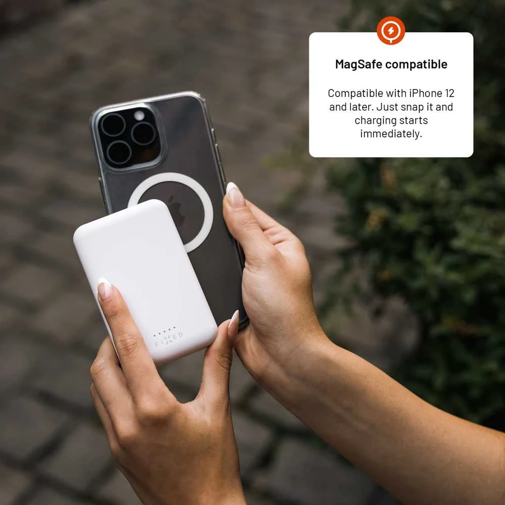 Fixed Fiksuotas MagZen Power Bank | FIXZENM-6-WH | 6000 mAh | USB-C | Baltas