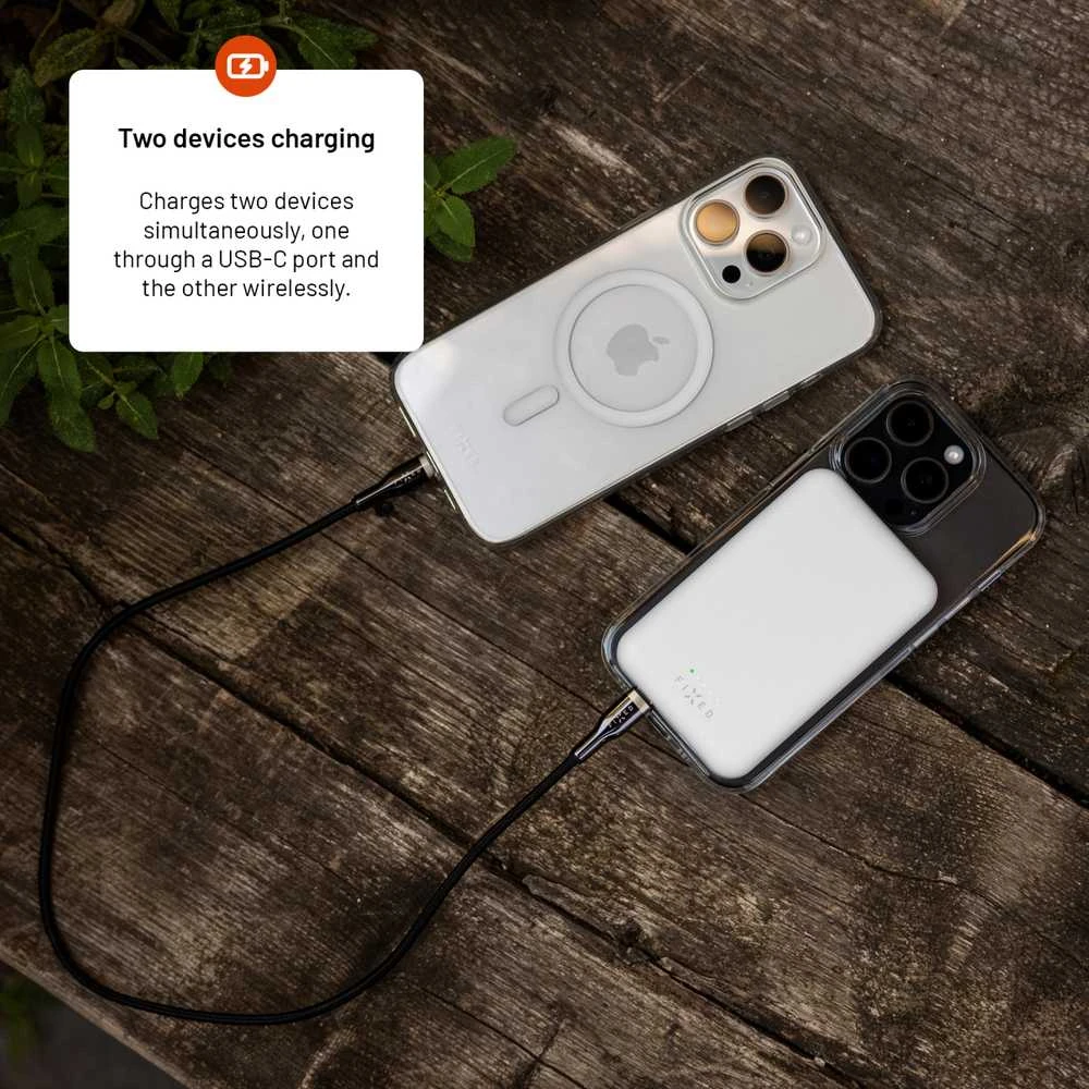 Fixed Fiksuotas MagZen Power Bank | FIXZENM-6-WH | 6000 mAh | USB-C | Baltas