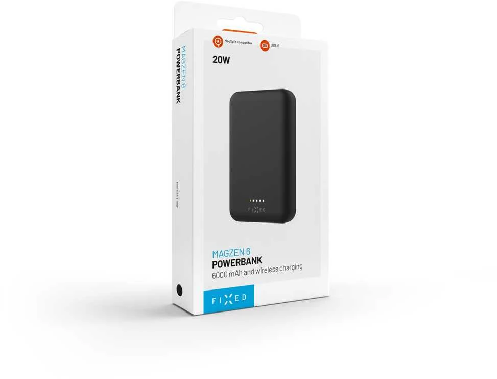 Fixed Power bank | MagZen | 6000 mAh | Juodas
