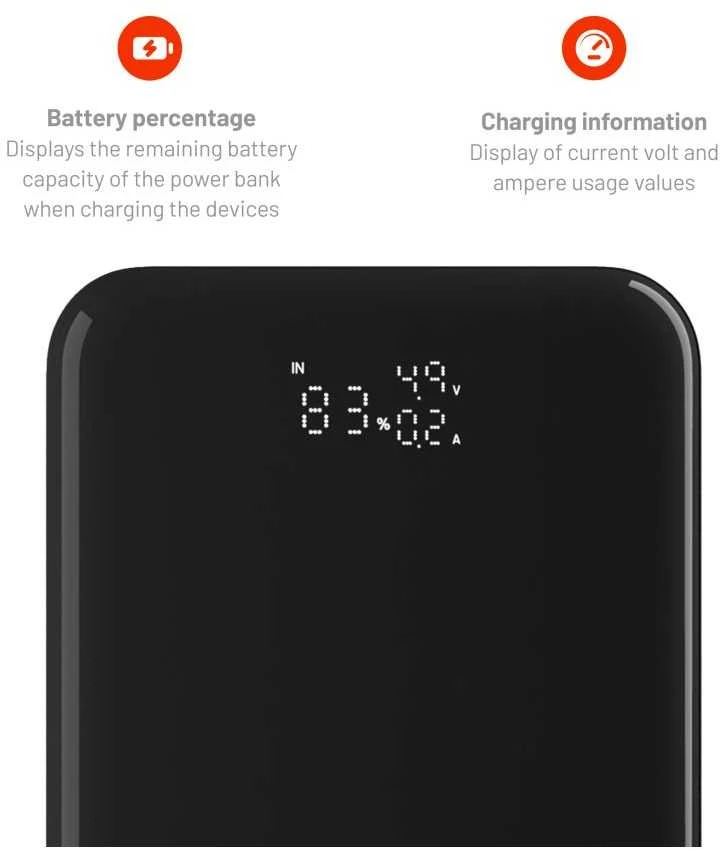Fixed Ištaisyta | Zen 20 Pro su LCD ekranu Power bank | FIXZENP-20-BK | 20000 mAh | Juodas