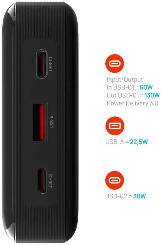 Fixed Ištaisyta | Zen 20 Pro su LCD ekranu Power bank | FIXZENP-20-BK | 20000 mAh | Juodas