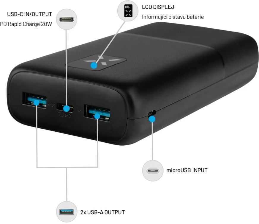 Fixed | Power Bank | Zen | 20000 mAh | Juodas