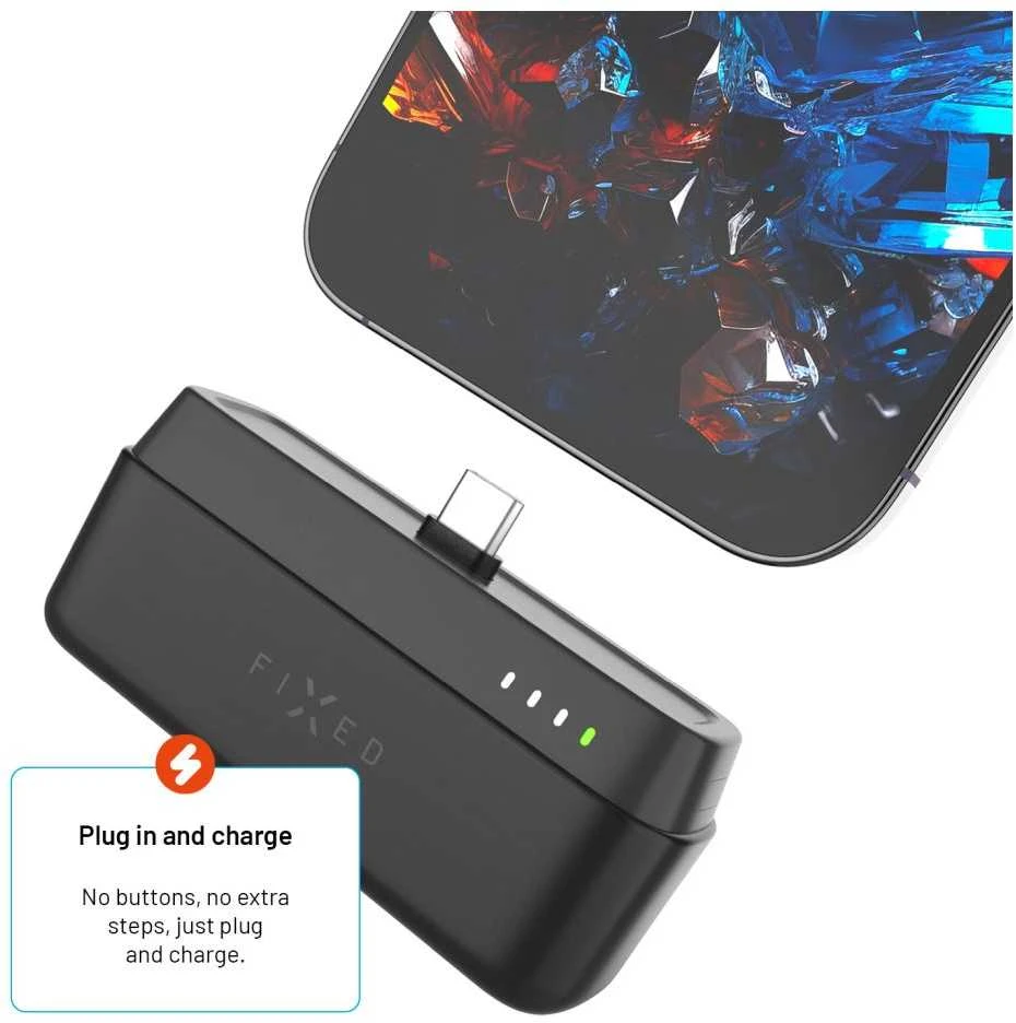 Fixed | Zen 5 Plug-in 20W Powerbank | FIXZEN-5PL-BK | 5000 mAh | USB-C: DC 5V/3A, 9V/2.22A, 12V/1.67A 20W MAX | Juodas
