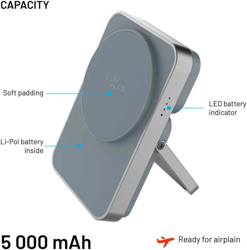 FIXED MagZen 5 Stand, 5000 mAh, pilka