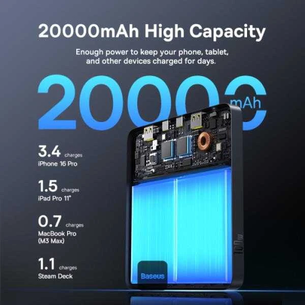 Baseus Blade H1 20000 mAh 100W juoda