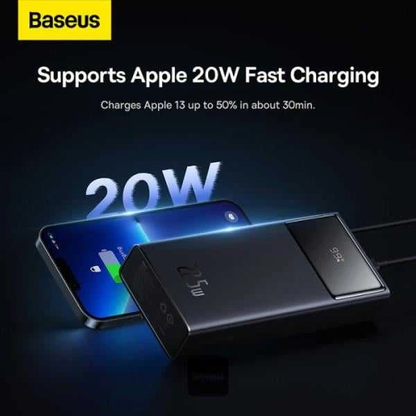 LiPo išorinis akumuliatorius (Powerbank) 20000mAh 22.5W su PD3.0 QC3.0 2xUSB + USB C Star-lord juodas BASEUS
