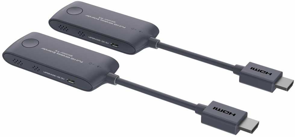 PREMIUMCORD HDMI belaidis plėtiklis, mini, FULL HD 1080p 20 m atstumu, pilka