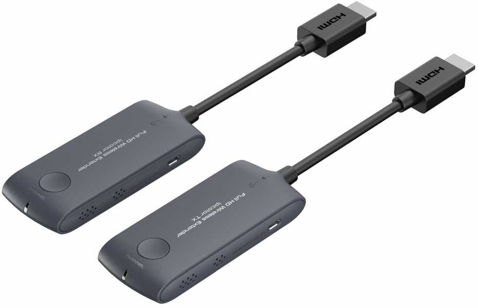 PREMIUMCORD HDMI belaidis plėtiklis, mini, FULL HD 1080p 20 m atstumu, pilka