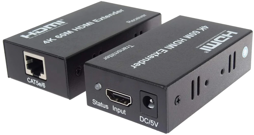 HDMI 4K signalo ilgintuvas su siųstuvu ir imtuvu