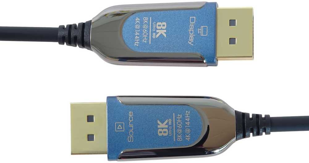 PremiumCord 8K Optical DisplayPort 1.4 Connection Cable M/M, auksinis-plated connector 10m