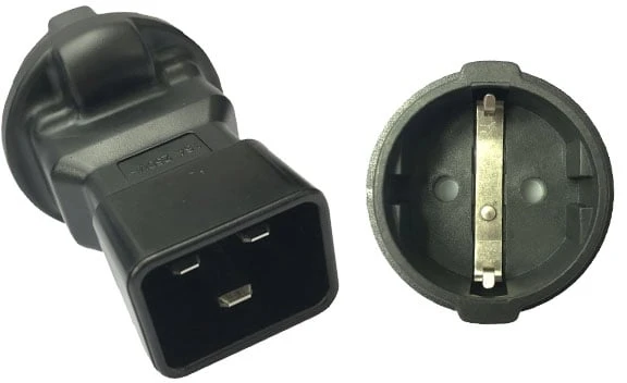 Premiumcord Adapteris IEC C20 male to SCHUKO CEE 7/3 female, voltage 230V, 16A