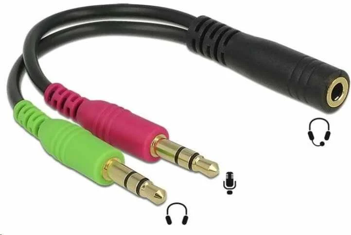 PremiumCord PREMIUMCORD Adaptér 4pólový jack3,5mm pro sluchátka a mikrofon, 30cm