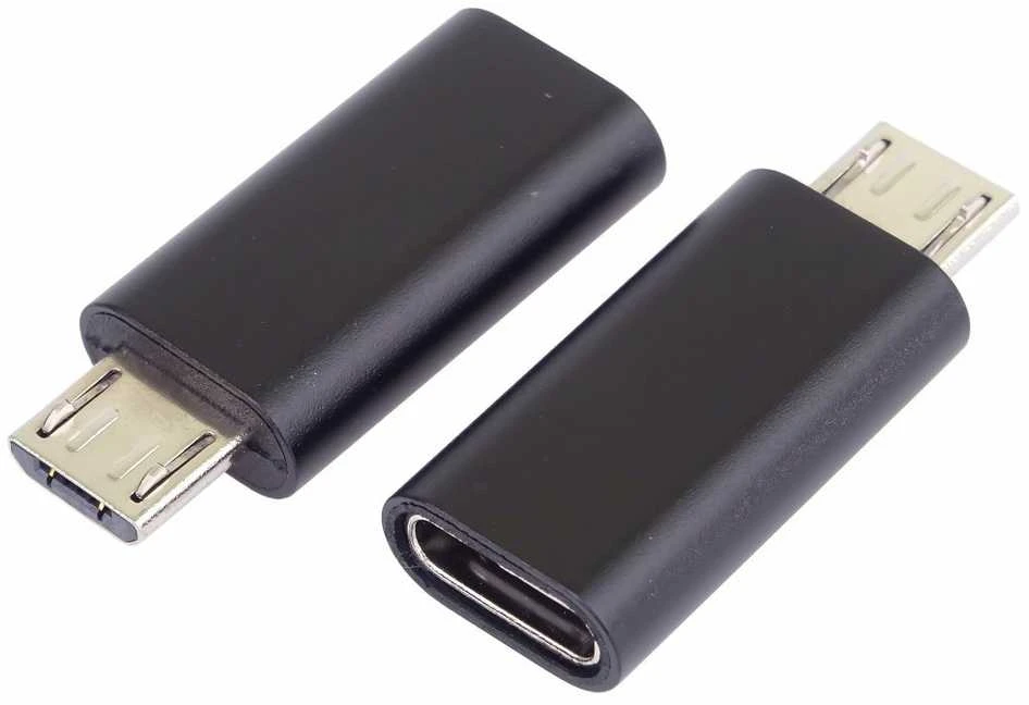 Juodi USB-C į mikroUSB adapteriai