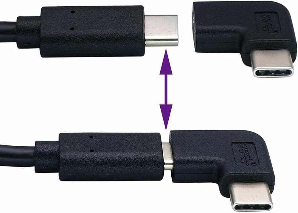 PremiumCord PremiumCord Adaptér USB-C/male - C/female zahnutý 90°