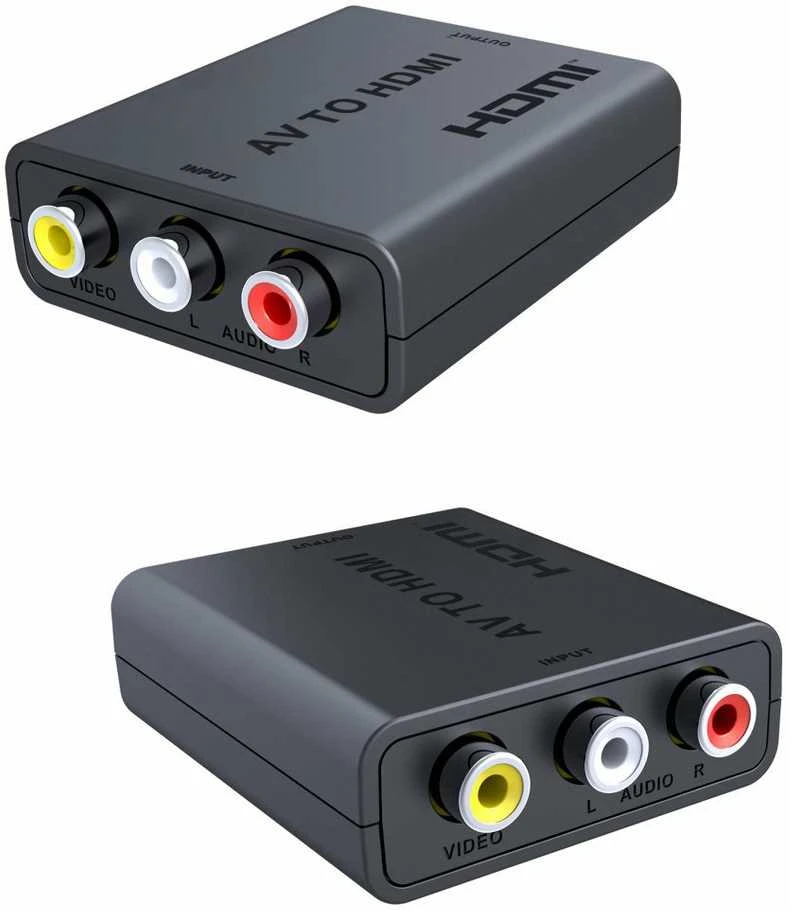 AV į HDMI keitiklio pora su RCA jungtimis
