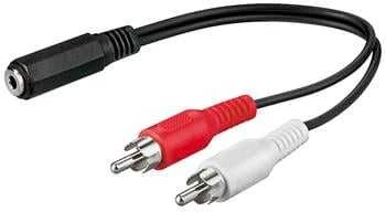 Kabelis PremiumCord Jack 3.5mm - RCA (Cinch) x2 0.2m juoda (kjackcinb02)