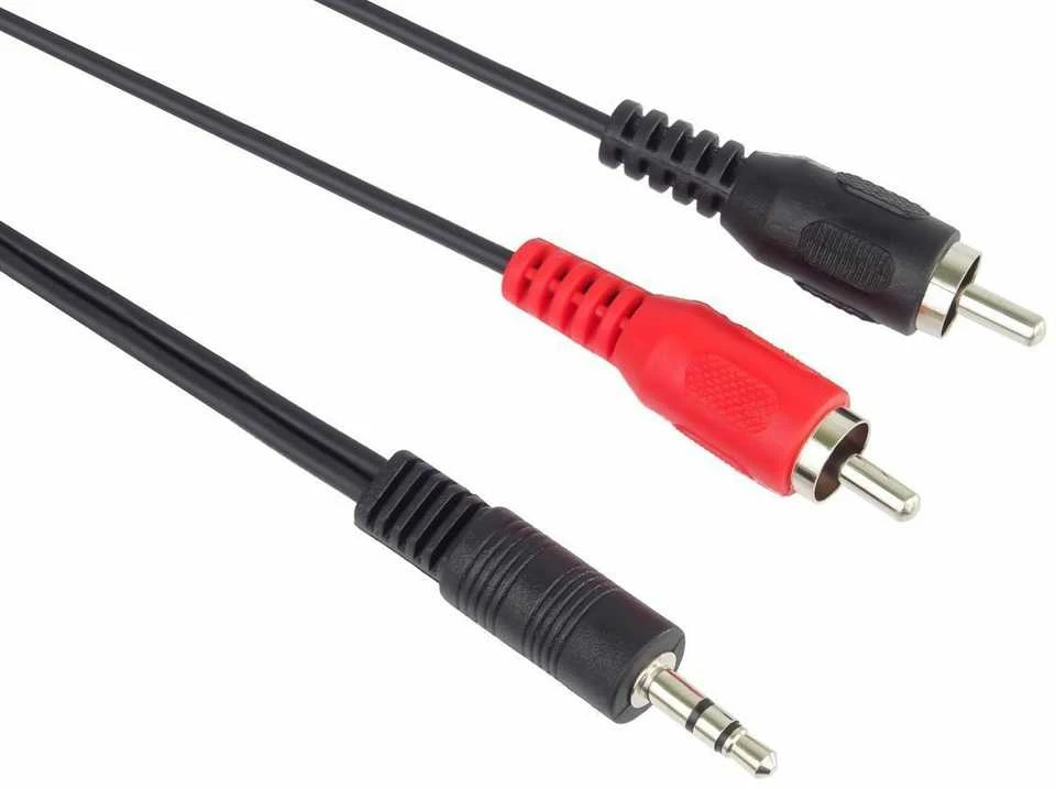 Kabelis PremiumCord Jack 3.5mm - RCA (Cinch) x2 2m juoda (kjackcin)