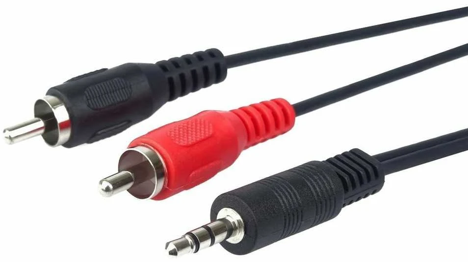 Kabelis PremiumCord Jack 3.5mm - RCA (Cinch) x2 15m juoda (kjackcin15)