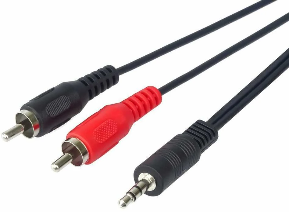 Jack 3.5mm į 2x RCA kabelio jungčių vaizdas