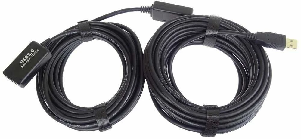 PremiumCord USB-A – USB-A USB laidas 10 m juodas (ku2rep10)