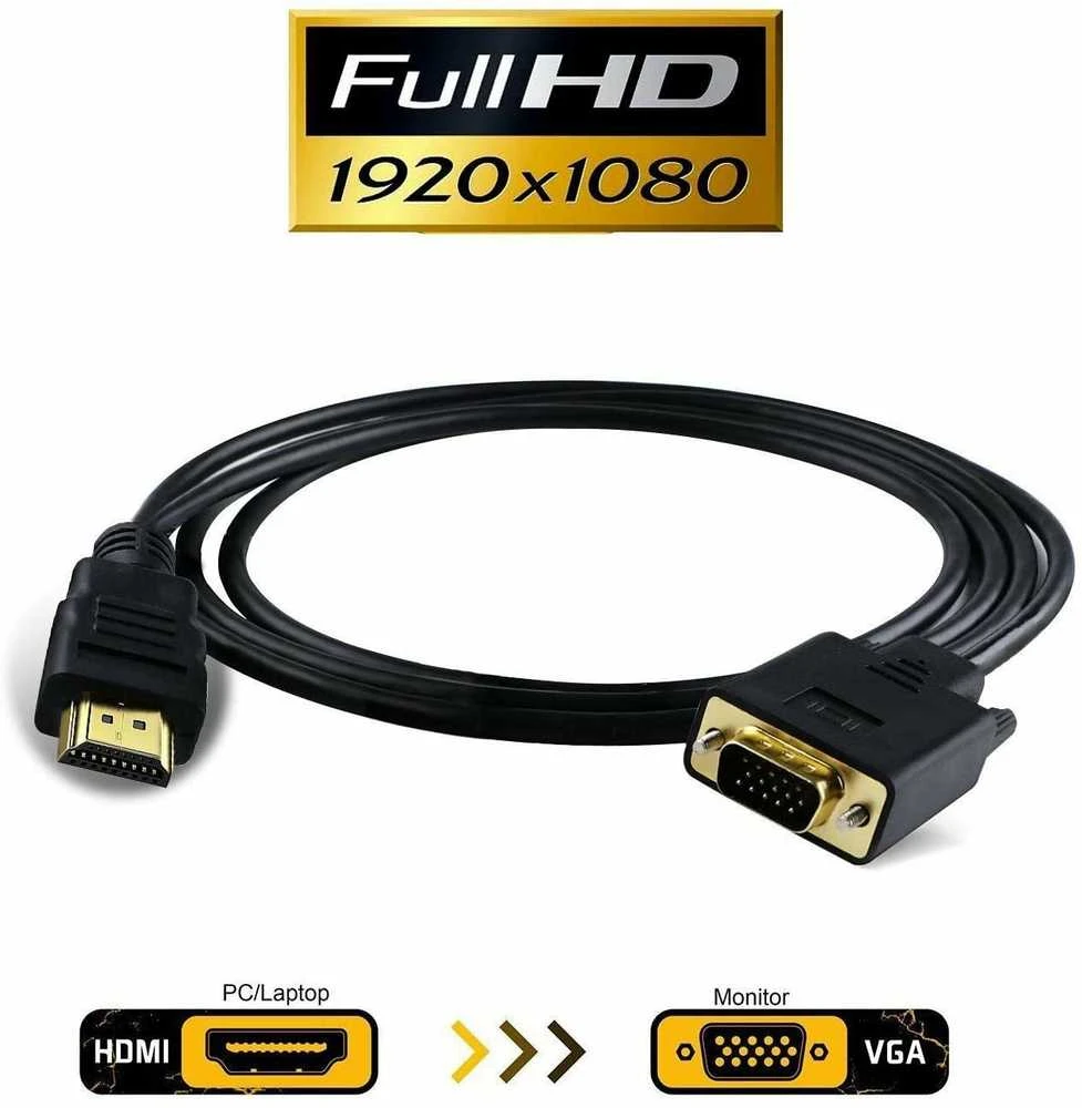 HDMI į VGA adapterio laidas su Full HD palaikymu