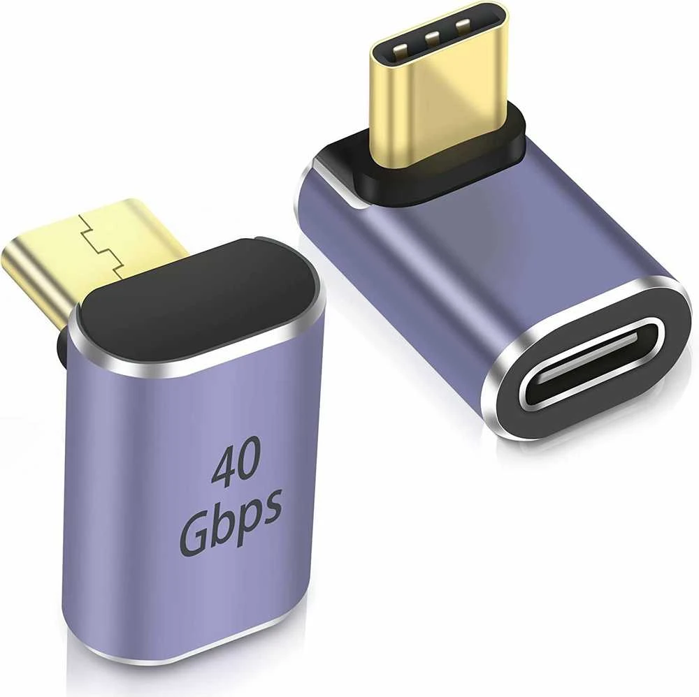 USB-C 90 laipsnių kampinis adapteris 40 Gbps